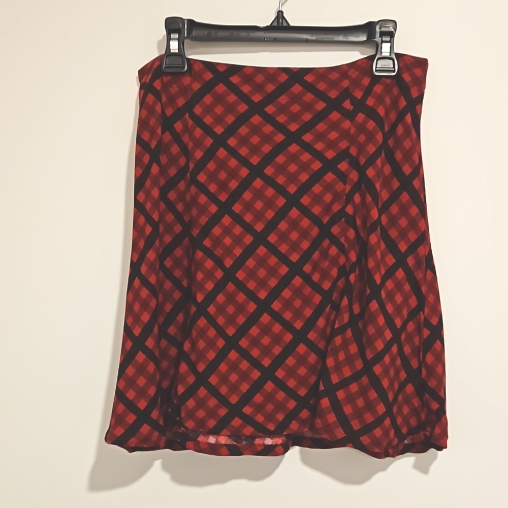 Brass Plum Nordstrom red and black plaid mini skirt Sml